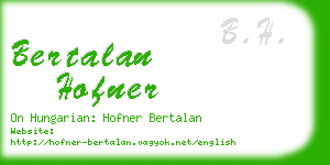 bertalan hofner business card